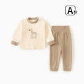 Baby autumn clothes and long pants suitpure cotton baby separateshigh waist belly protection heattech underwear girl bottom shirt fall and winter