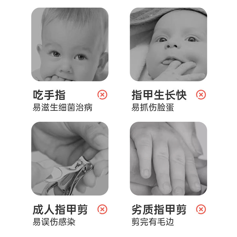 Anti-pinch baby nail scissors set newborn baby small scissors kids nail clippers nail polisher wholesale storage