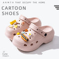 2025 new women's platform clogs: height-boosting, non-slip, odor-resistant, closed-toe sandals and slippers for summer outdoor wear