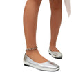 Trendy silver square-toe flats for women: stylish, versatile, and comfortable basics for work and everyday wear