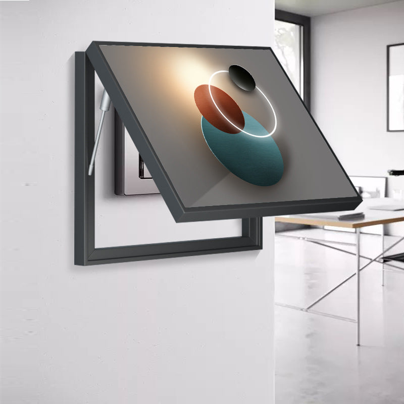 Nordic meter box decorative painting modern simple electric box painting push-pull light luxury blocking painting electric switch box crystal porcelain mural