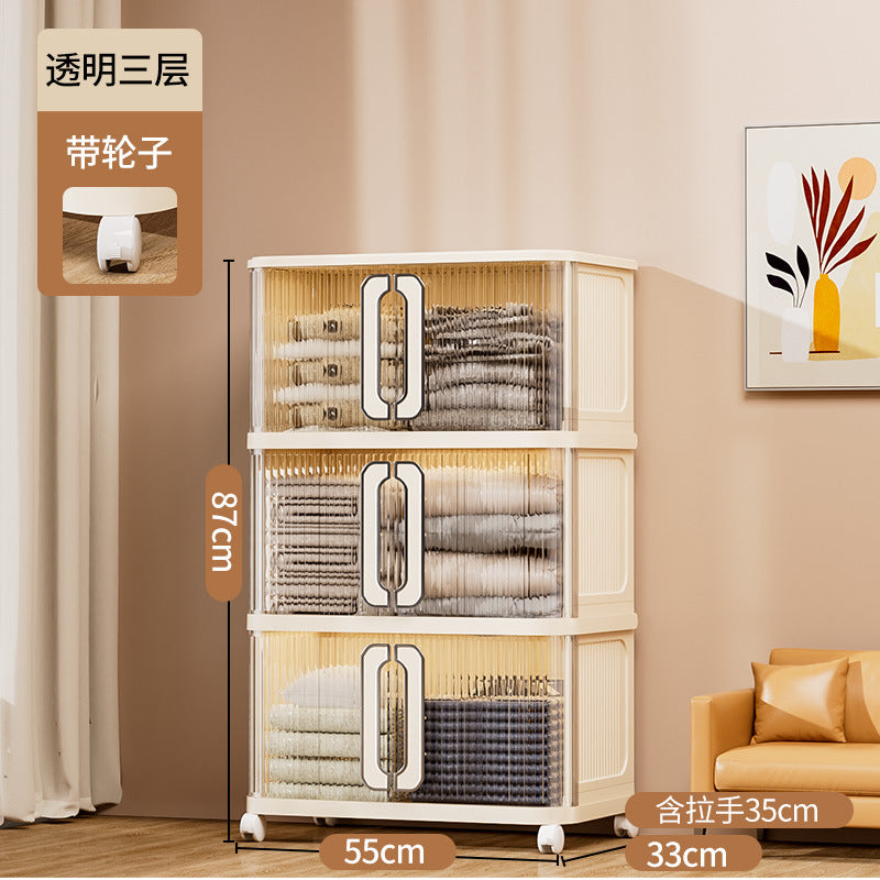 Multi-layer baby wardrobe Thickened baby storage cabinet Household snack sorting box Clothes storage Folding storage cabinet