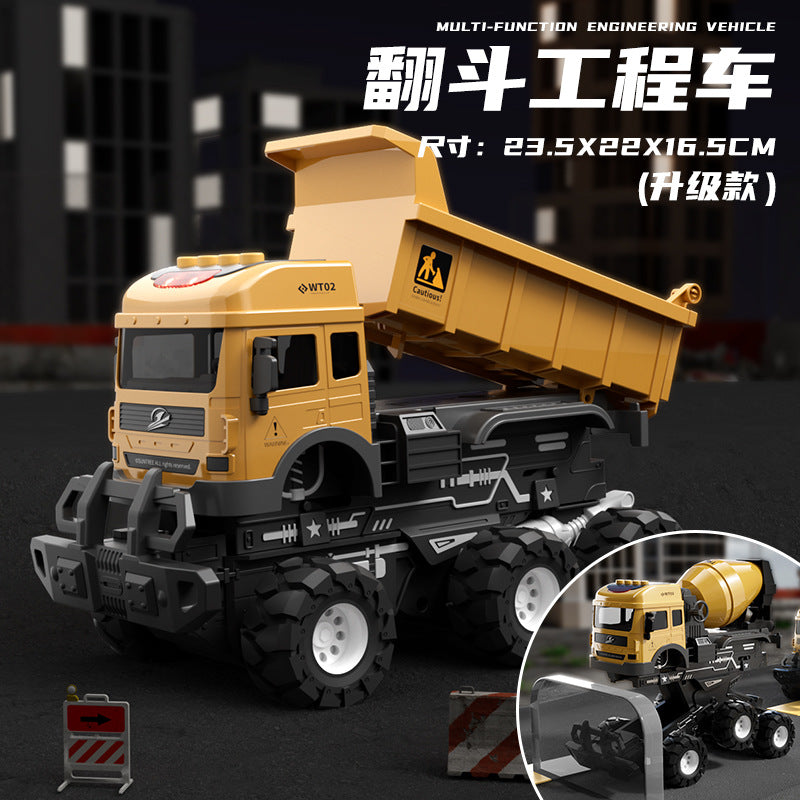 Kids' off-road transport trailer dump truck construction vehicle simulation inertia alloy container truck toy dump truck