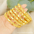 Dubai hollow-out women's luxury bangle, gold elegant ethiopian bridal wedding bracelet party gift