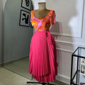 European and american style women's summer  new arrival: high-waisted, slimming, tie-waist, asymmetrical midi a-line skirt