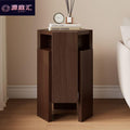 Stackable solid wood stool - modern minimalist hexagon design - lightweight & luxe storage ottoman - perfect for home & dining