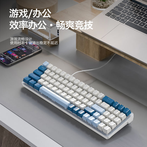 Free Wolf K65 Mechanical Keyboard Customized E-sports Wired Hot Swap Gaming Keyboard Desktop Computer Notebook