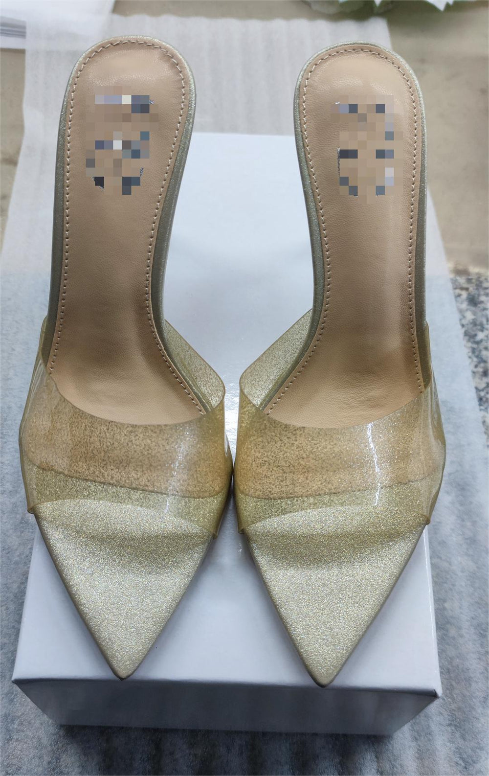2026 summer transparent pvc stiletto heel slippers women's european and american style pointed toe open toe sandals women's shoes leg-lengthening