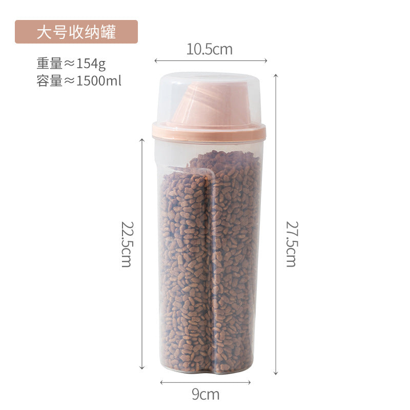 Pet food storage tank Plastic sealed tank Household cat food storage tank Moisture-proof sub-canning Pet cat supplies