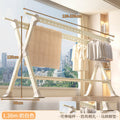 Foldable clothes drying rack - floor standing, indoor/outdoor use - aluminum alloy, extendable rod, perfect for balconies, bedrooms, and outdoor use - quilt drying solution