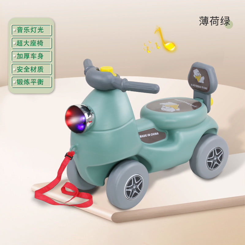 New children's scooter 1-6 years old music light four-wheel anti-rollover balance car baby birthday gift toy car