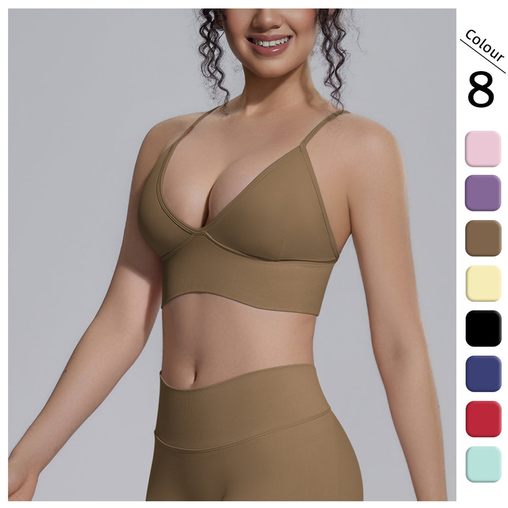 fashion seamless knittingpure color tight back sports intimates sports running fitness yoga clothes vest women