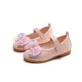 spring/autumn korean style new girls' leather shoes bow princess flats kids' velcro performance dance shoes