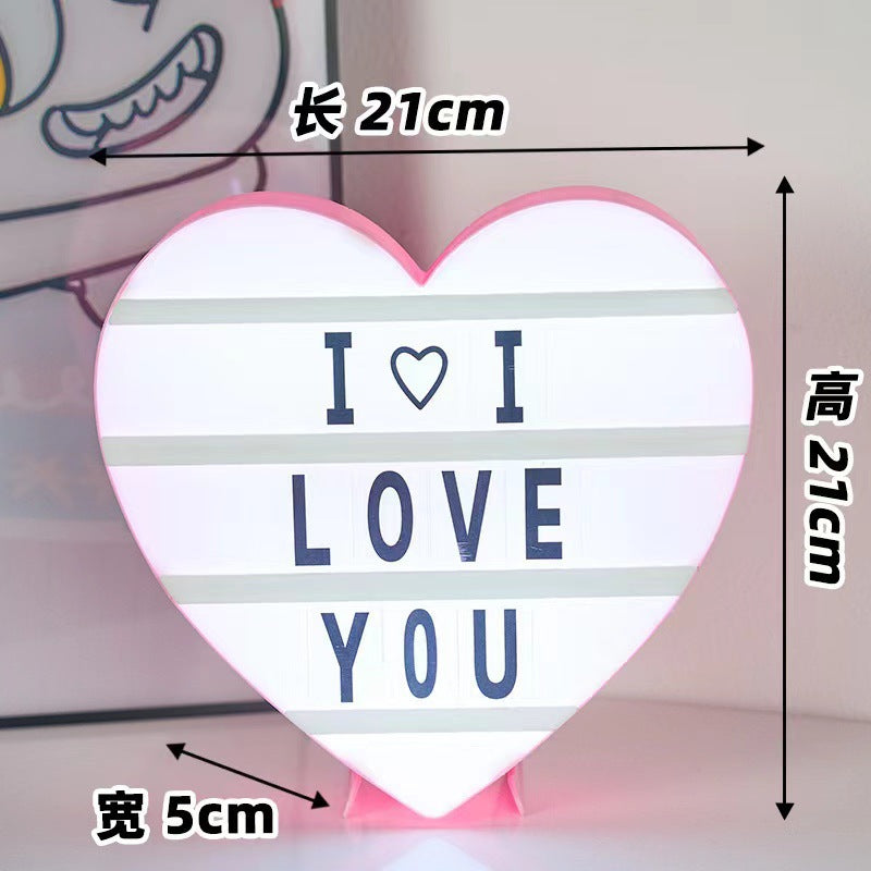 Cross-border LED light box love light box card English letter DIY luminous light box arrangement home decoration small ornament