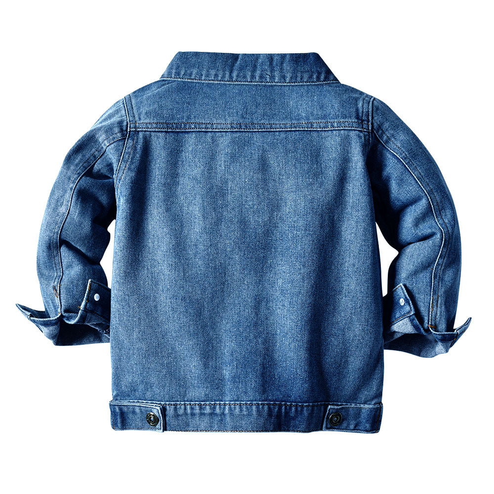children's outerwear, new autumn and winter styles, european and american fashion, two-tone denim jacket for boys and girls, korean style casual top