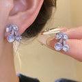 Zircon cherry pendant stud earrings - 2025 new arrival, unique minimalist fashion earrings, light luxury high-end earrings for women, wholesale