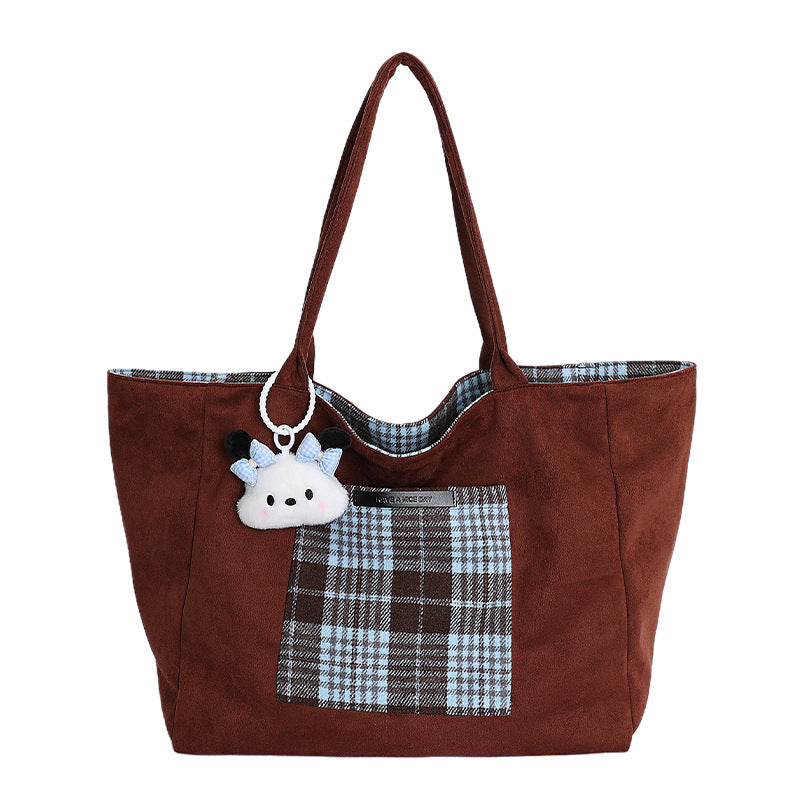 Korean style canvas tote bag - new autumn/winter collection - versatile student backpack/shoulder bag - double-sided casual design - large capacity