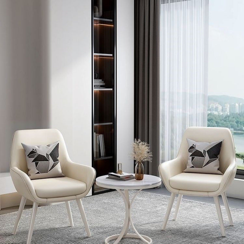 Balcony table and chair combination three-piece casual cream style coffee table household one table and two chairs small round table cp