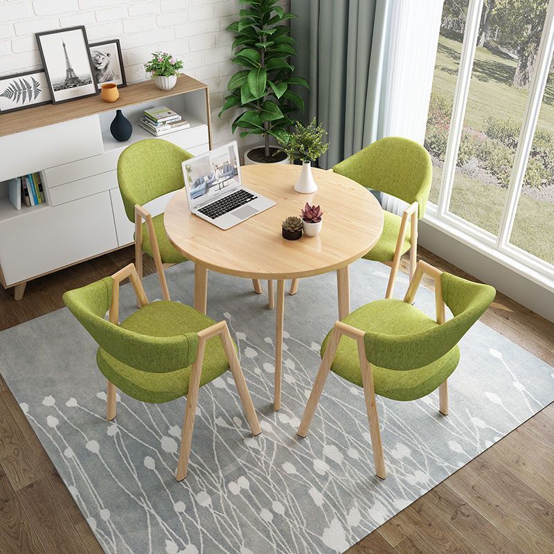Nordic light luxury negotiation table and chair combination sales department modern casual milk tea shop dining table small apartment round table for home