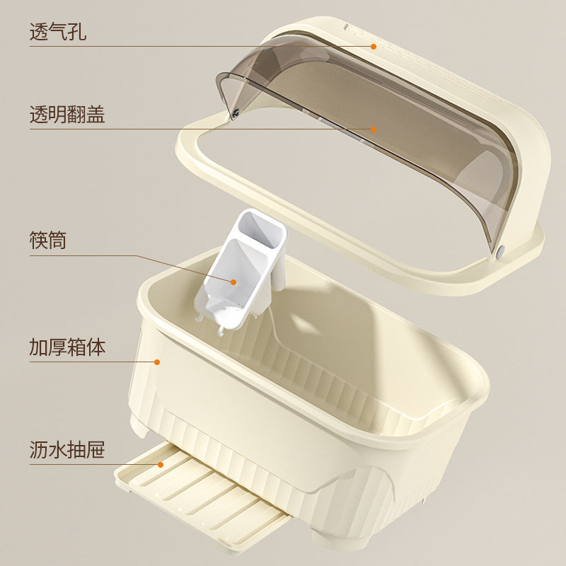 Drain cupboard kitchen bowl tableware box for home storage box with lid bowl rack dishes dishes rack dormitory