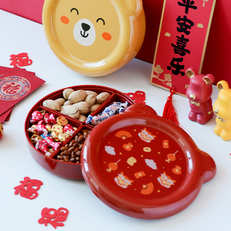 Creative and simple dried fruit box Internet celebrity household grid candy box fruit plate Chinese New Year fruit box living room snack storage box