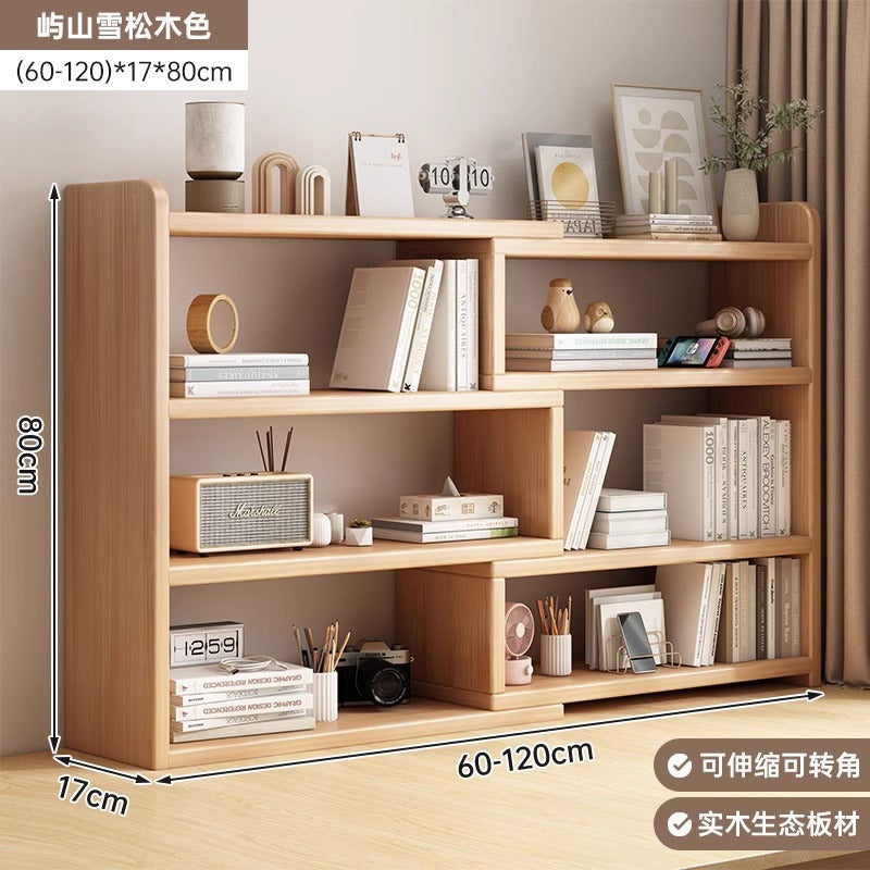Solid wood color bookshelf Desktop shelf Children's desk Storage rack Household desk Small bookcase Office locker