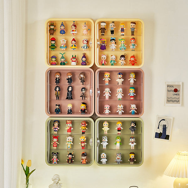 POP MART figure wall-mounted storage display cabinet blind box storage wall cabinet transparent dust-proof doll storage box