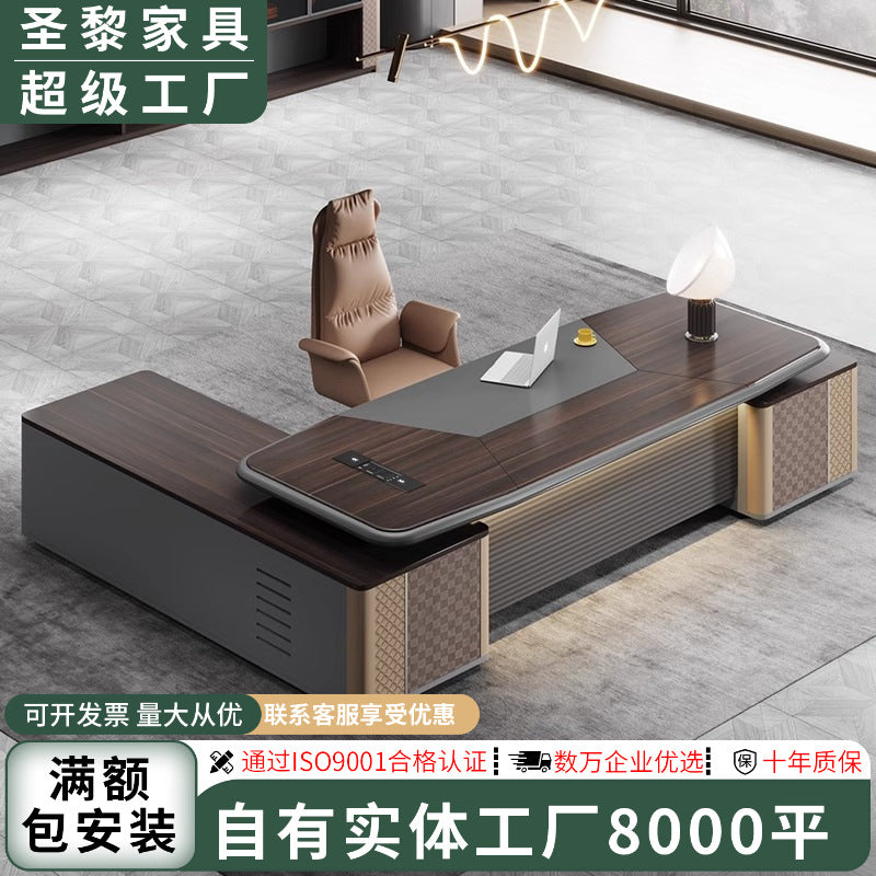 Boss desk office desk casual modern president manager desk supervisor table and chair combination light luxury executive desk office furniture