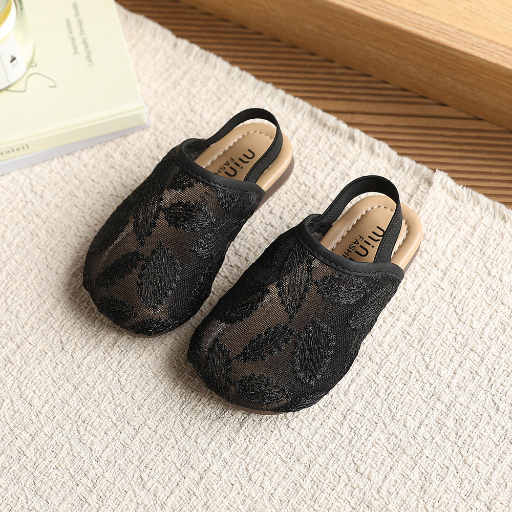 Baotou half slippers girl new arrivalsummer fairy style kids shoes easiest for matchnon-slip fresh accessible luxuryflats princess shoes