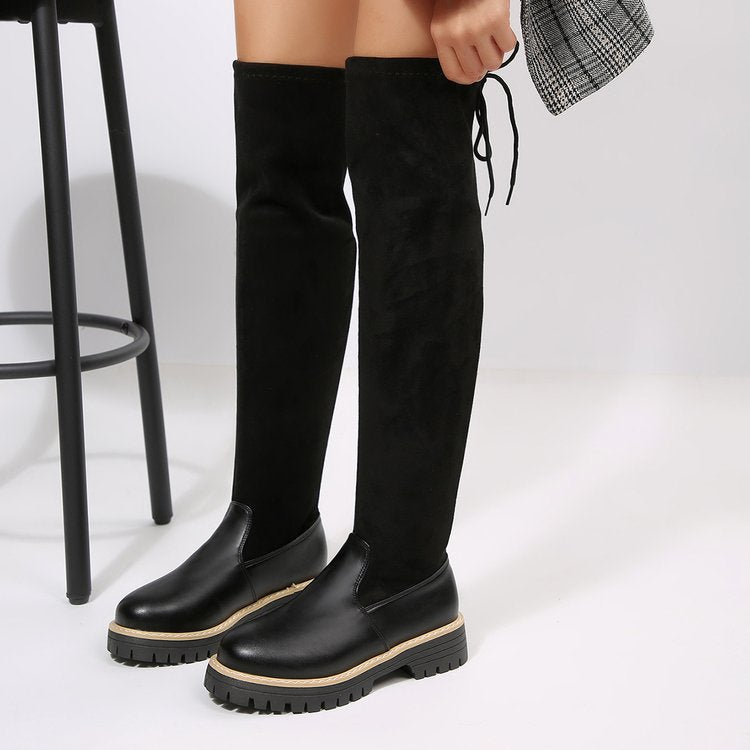 autumn new arrival: women's over-the-knee boots for cross-border e-commerce, plus sizes available. wholesale price: $0.67. dropshipping available for  and
