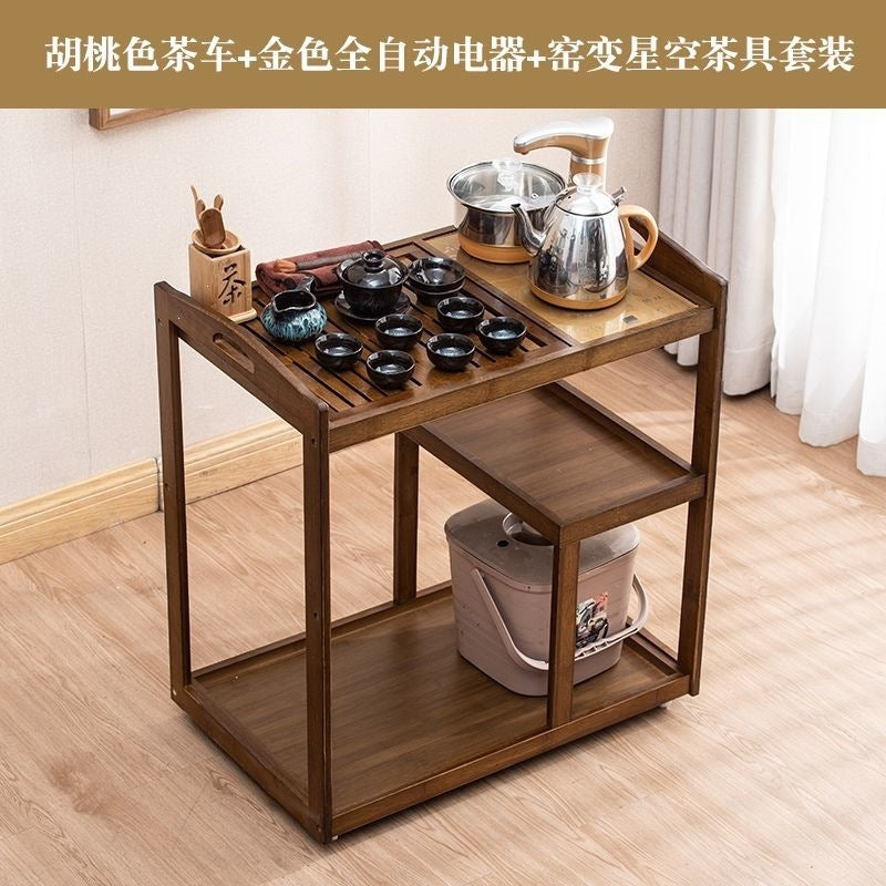 Mobile tea cart tea table home living room tea cabinet multifunctional integrated water dispenser tea tray set modern minimalist tea set