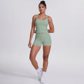 Cloud-feel brushed outdoor casual running yoga clothes, quick-drying, beautiful back, hip-lifting, tight shorts, sports and fitness clothes suit