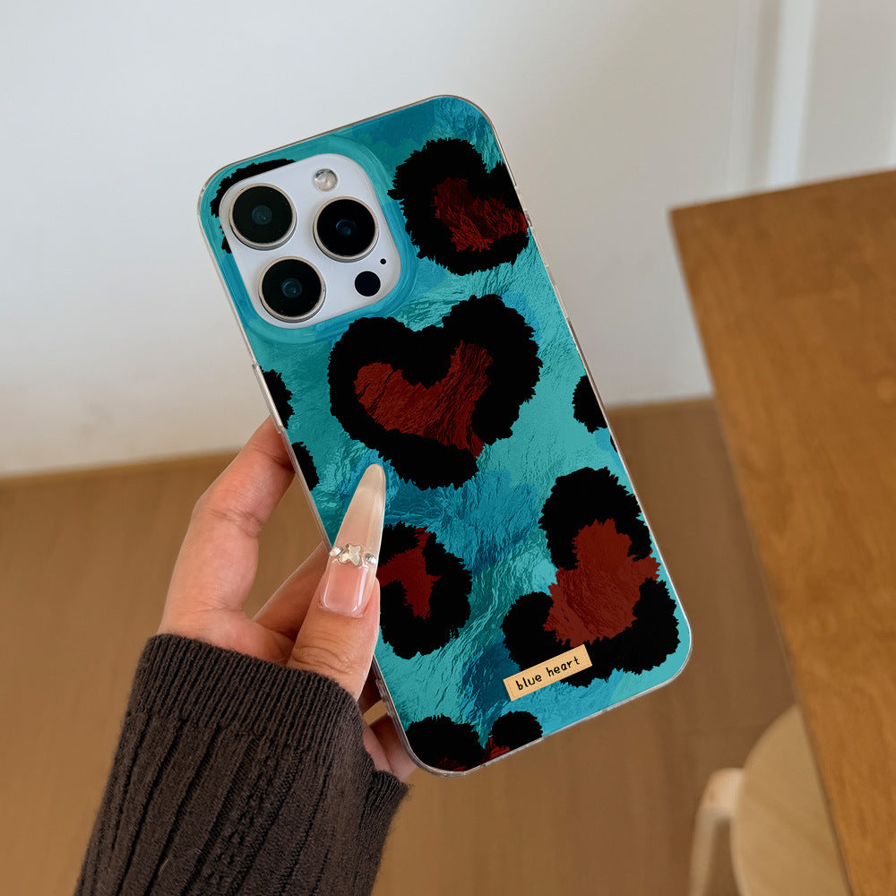 Tinfoil leopard print mobile phone case suitable for apple 17promax/16 anti-fall protective case wholesale apple 17pro