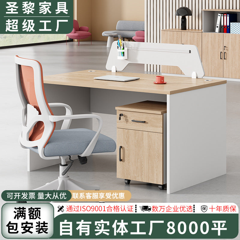 Saint li staff office desk and chair set - minimalist office furniture, employee computer desk and chair