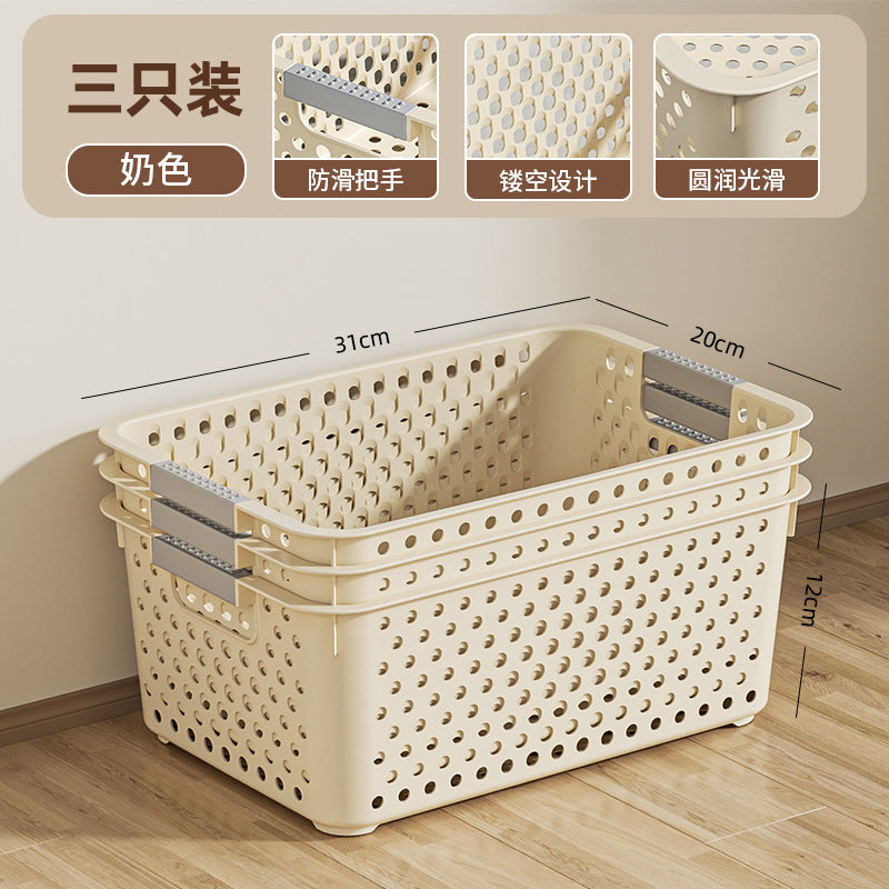 Plastic storage baskets desktop organizer household storage box snack toy storage basket multiple set