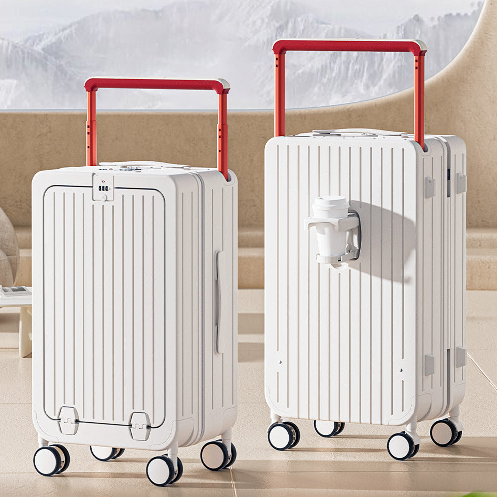 One-click front opening multi-function 20-inch boarding case bouncing wide tie rod suitcase 24-inch anti-drop universal wheel suitcase