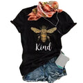 2025 cross-border kind big bee print women's t-shirt, loose fit european and american style top, women's t-shirt, hot-selling european and american cross-border style