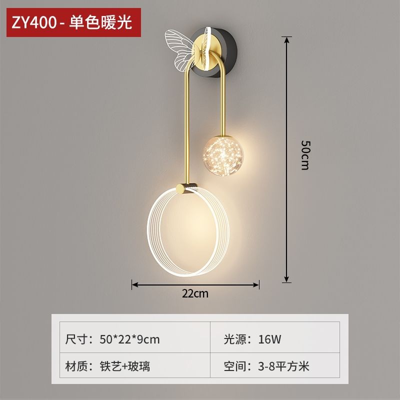 New arrivalaccessible luxurypopular wall lamp bedroom bedside lamp scandinavian modern creative living room background wall decorative lamp hotel