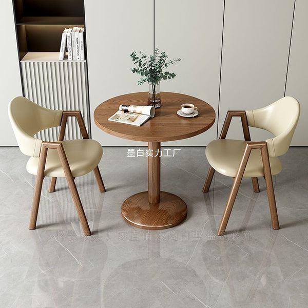 Simple and modern leisure small apartment reception negotiation table and chair combination milk tea coffee shop meal dining table balcony small round table