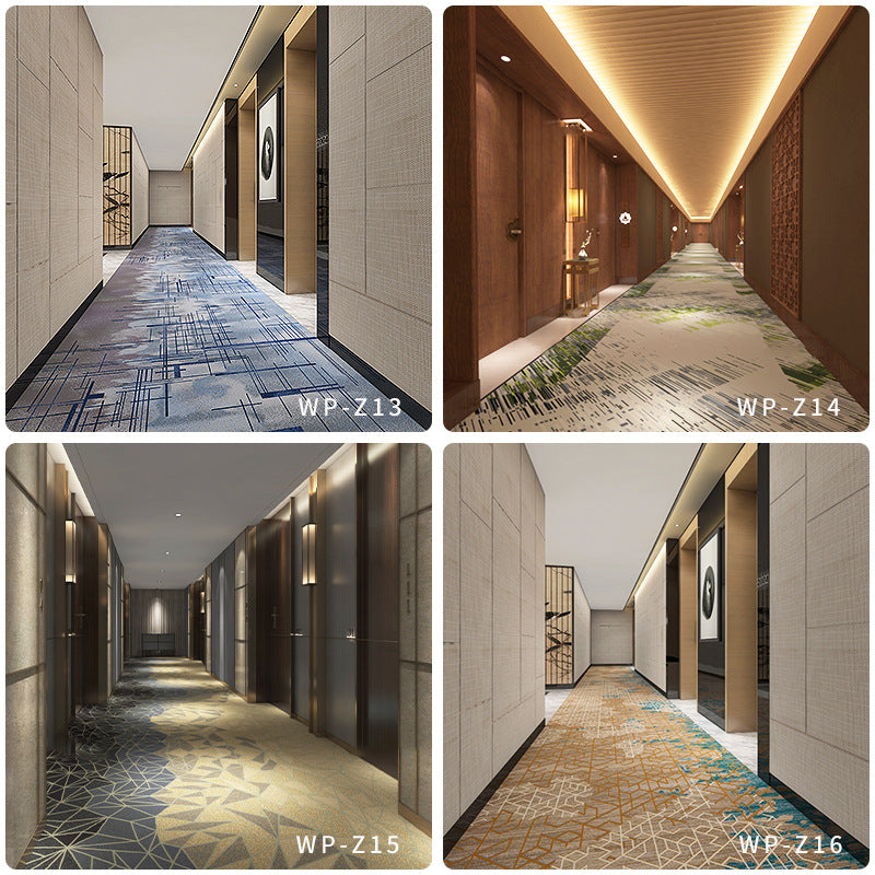 Custom carpets for chain hotels & guesthouses: minimalist, light luxury style, corridor & aisle fire-rated b1, banquet-grade, stain-resistant, full-spread carpeting