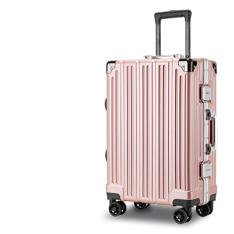 Guangludi uses an aluminum frame suitcase of AE8 thousand materials, which can travel as, and the password box bag is simple.