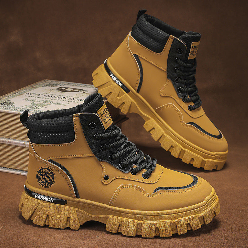 Men's shoes: new autumn 2025 men's martin boots - trendy, versatile work boots, slip-resistant, wear-resistant, thick-soled desert boots