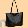2024 new fashion shoulder bag large capacity tote bag solid color patchwork women's bag woven tote bag dropshipping available