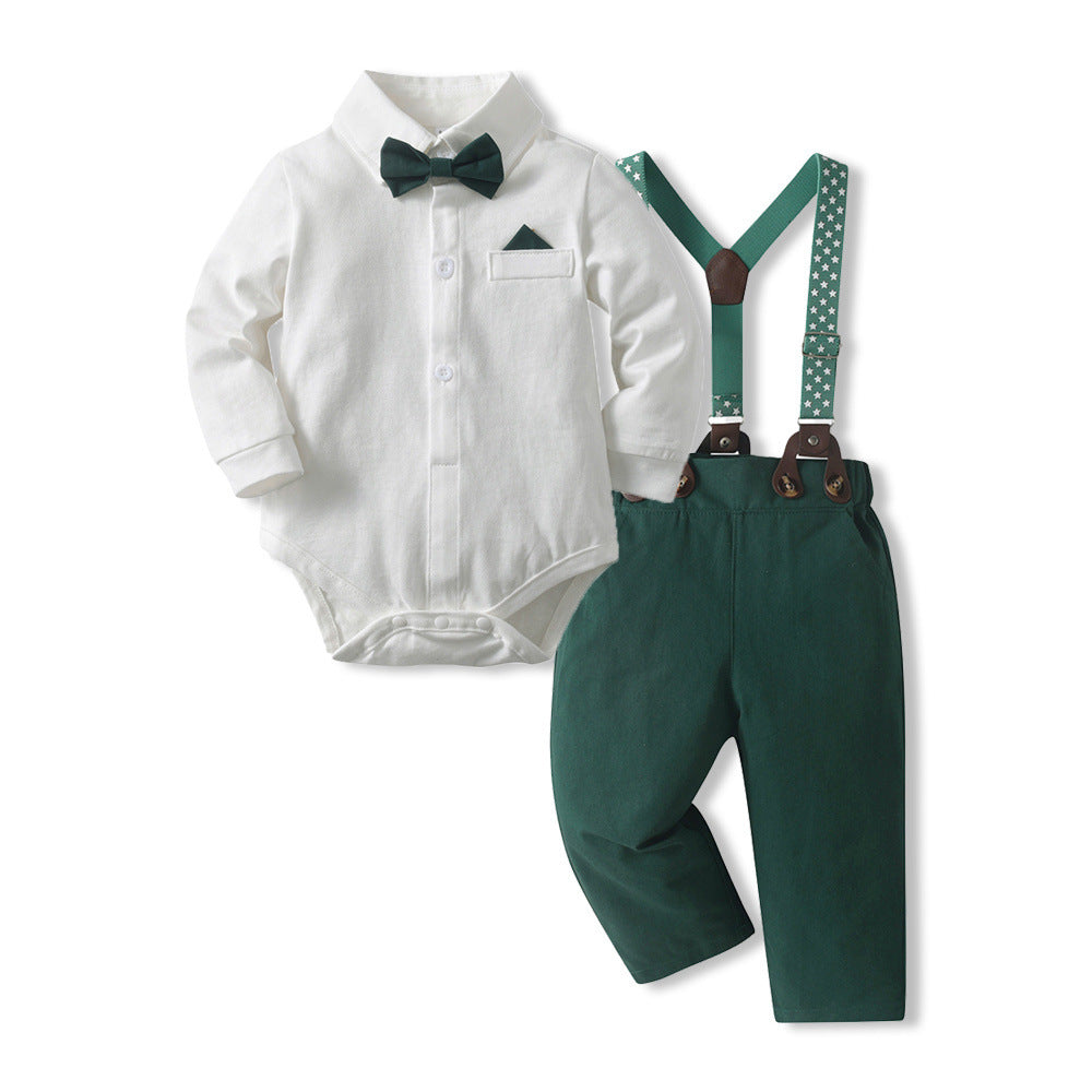 Infant and toddler spring & fall dress suit baby boy spring clothing cotton jumpsuit super cute infant spring outing romper