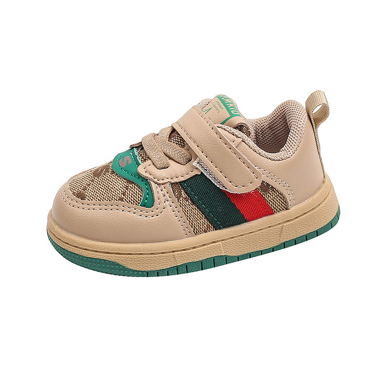 Girls' soft-soled casual shoes, spring/autumn  collection, kids' shoes, boys' fashionable lightweight sneakers, ages 1-3