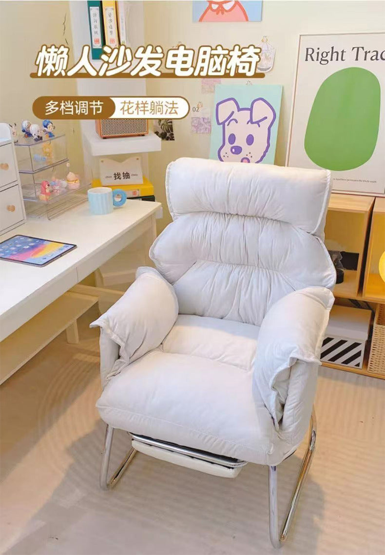 Lazy computer sofa chair for home bedroom desk chair comfortable long sitting back chair reclining casual dormitory
