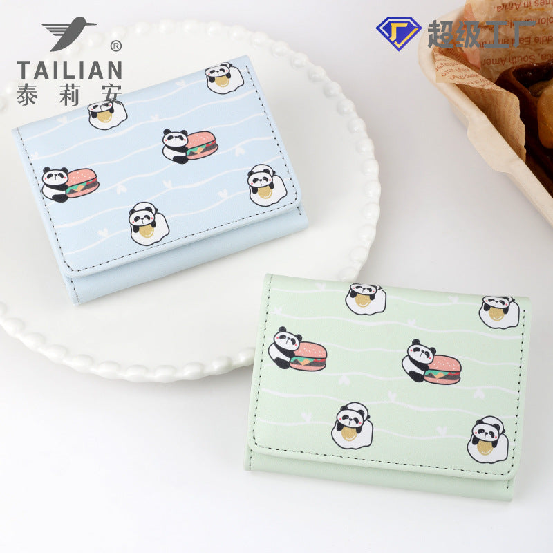 New  versatile cute panda girl small change purse, primary and secondary school student campus card holder wholesale ID card