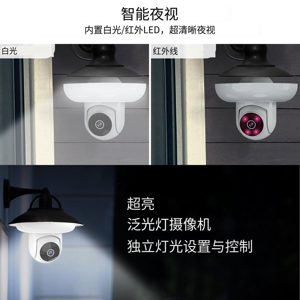 3mp tuya smart bulb camera - home security, full-color 360° wireless surveillance (no stand included)