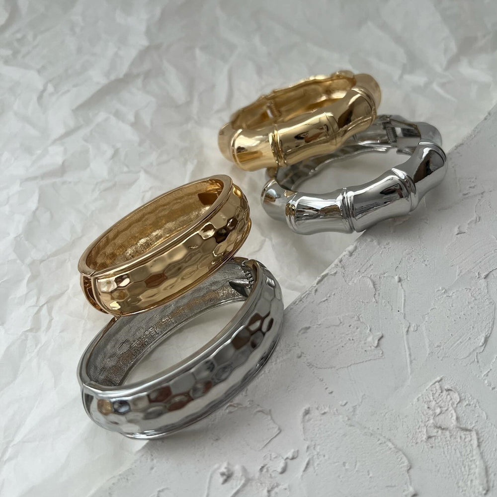 Plain bracelet wholesale fashion cross-border autumn and winter jewelry women's exaggerated glossy opening spring alloy bracelet bracelet