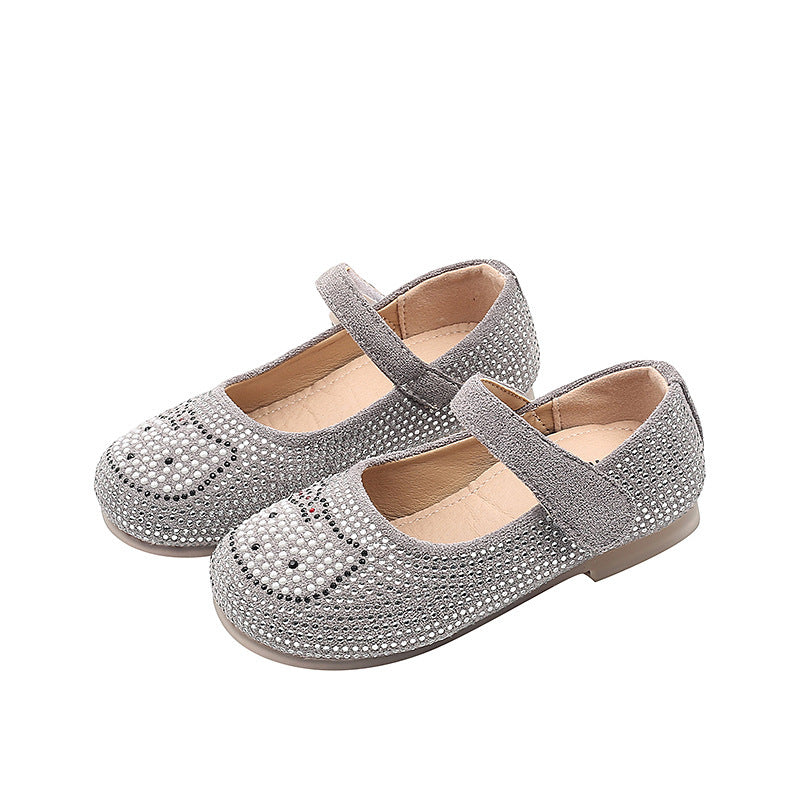 Vancahao girls' fashion kitty cat rhinestone princess shoes - new  spring/autumn collection - children's leather dress shoes for performances